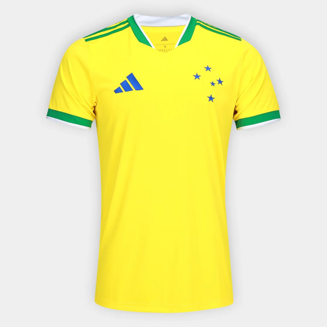CAMISA MASCULINA CRUZEIRO BRASIL ADIDAS 2026 - AMARELO+VERDE