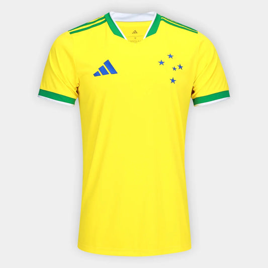 CAMISA MASCULINA CRUZEIRO BRASIL ADIDAS 2026 - AMARELO+VERDE