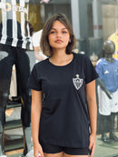 Camisa Atlético Mineiro Baby Look Feminina Preta