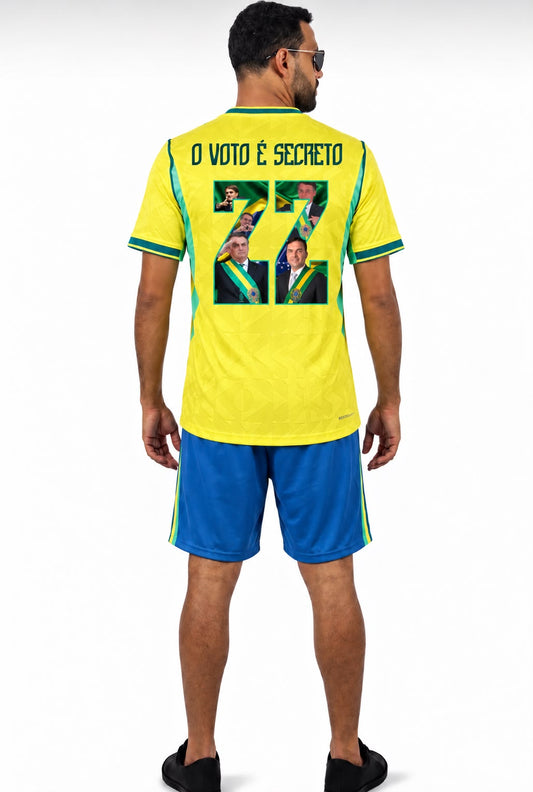 Camisa Seleção Brasileira 2026 - Jogador Pronto Entrega + PERSONALIZAÇÃO GRÁTIS FLAVIO E BOLSONARO